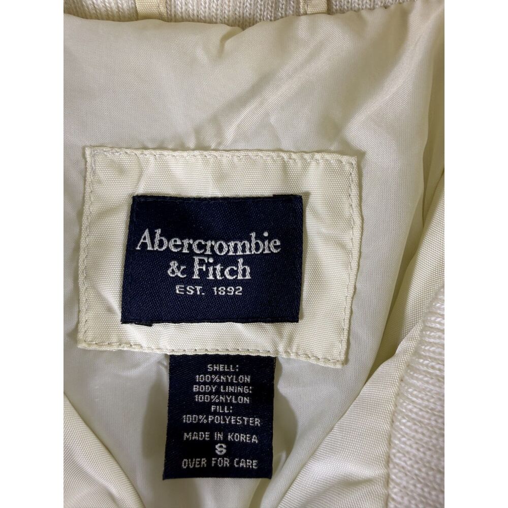 Abercrombie & Fitch Ivory Puffer Cozy Jacket Size Small - Picture 3 of 7